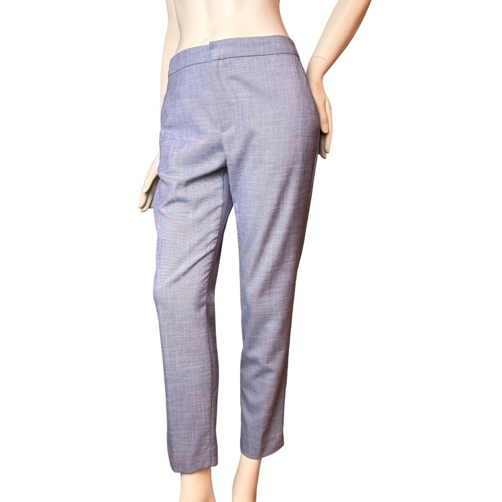 Zara Straight Leg Cropped Trousers Mid Rise Womens Sz 4 Office Corporate Core